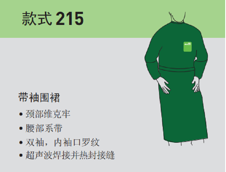 微護(hù)佳GR40-T-99-215-02 MC4000綠色帶袖防化圍裙圖片1