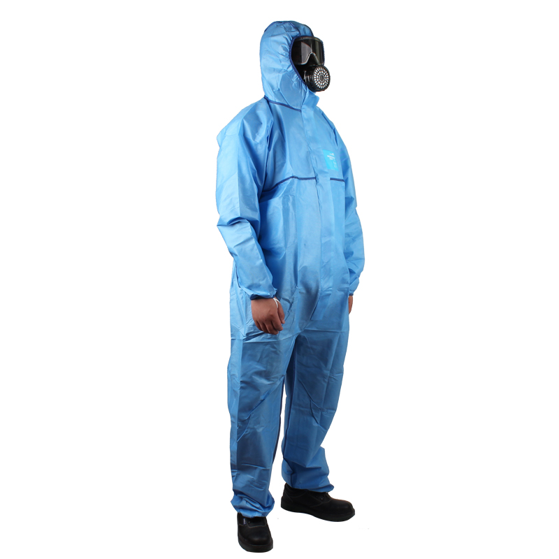 微護(hù)佳MG1500 BL15-B-99-157-02淺藍(lán)色增強(qiáng)型有帽連體防護(hù)服圖片2