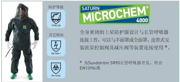 微護(hù)佳GR40-T-99-126-02 MC4000阿波羅內(nèi)置呼吸器全身防化服圖片1