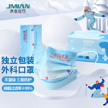 界面冰雪藍(lán)滅菌級(jí)一次性醫(yī)用外科口罩圖片4