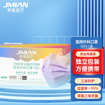 界面漸變色滅菌級(jí)一次性醫(yī)用外科口罩圖片1