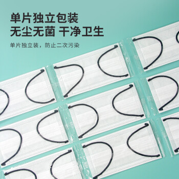 界面醫(yī)療黑色耳帶滅菌級(jí)一次性醫(yī)用外科口罩圖片4