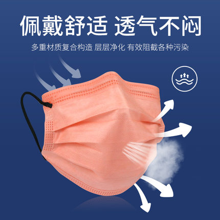 以安P509莫蘭迪彩色一次性口罩圖片2