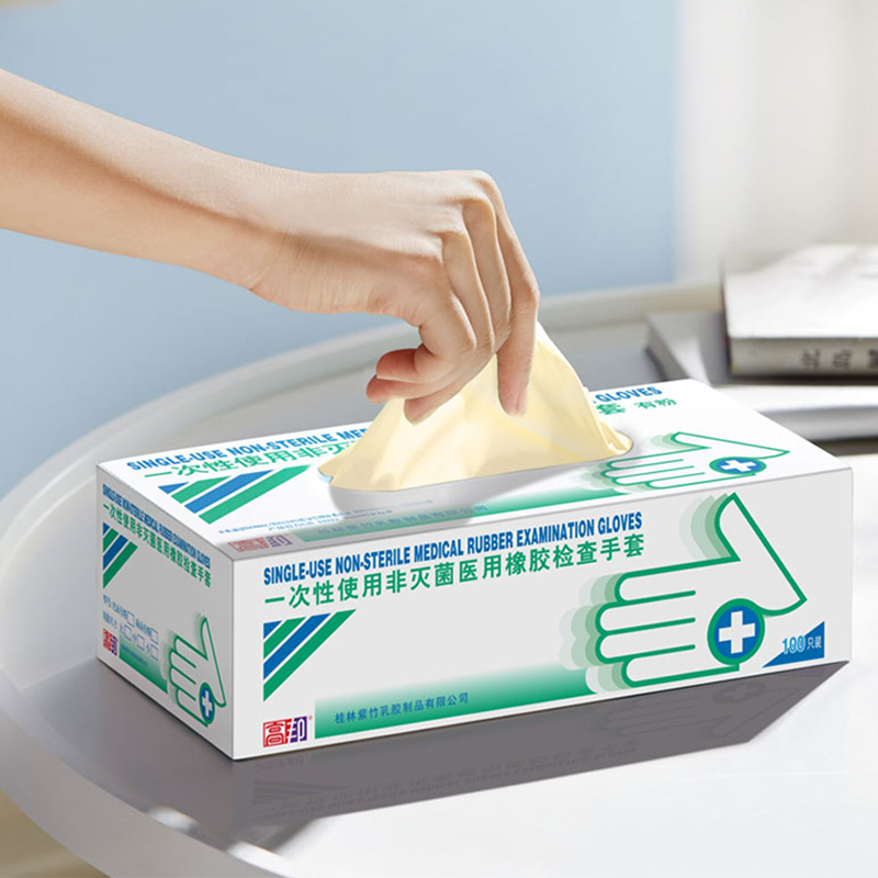 高邦604-010053一次性使用非滅菌醫(yī)用橡膠檢查手套大號L碼圖片4