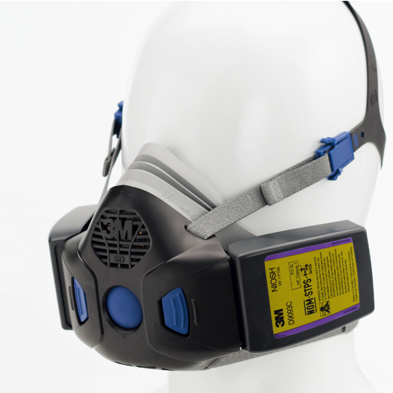 3M HF-802SD硅膠半面罩帶揚(yáng)聲器振動(dòng)膜防毒面具Secure Click中號(hào)面罩圖片3
