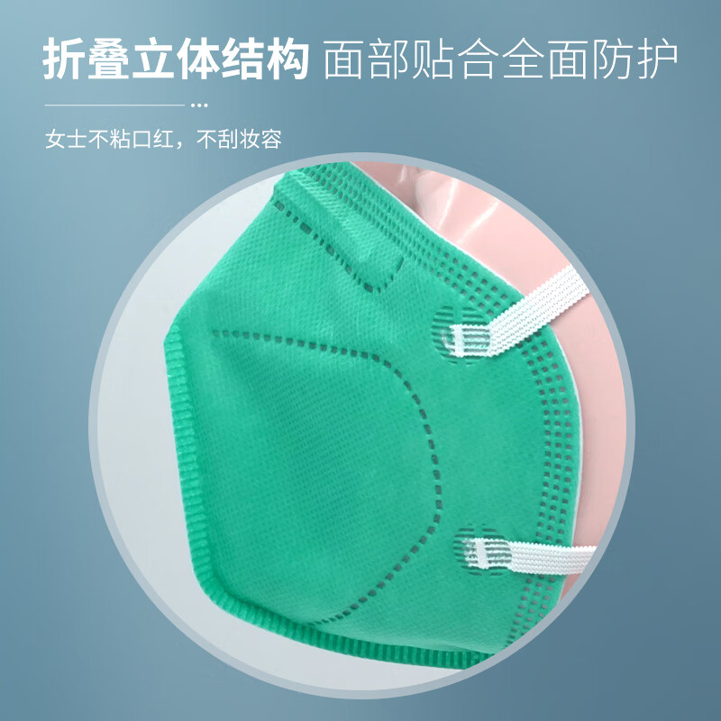 納通NTFN95E頭戴式綠色KN95醫(yī)用防護(hù)口罩圖片2