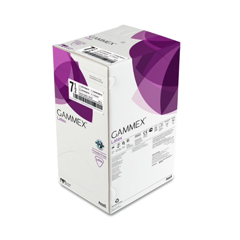 安思爾GAMMEX 330050055綠色無粉乳膠內(nèi)層外科手套圖片2
