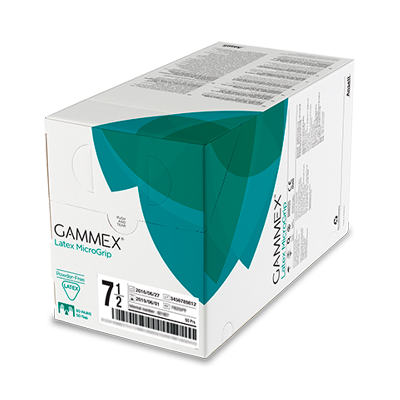 安思爾GAMMEX Latex MicroGrip 330055090無粉末乳膠外科手套圖片1