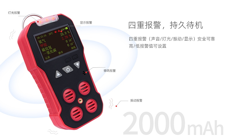 保時安CD4擴(kuò)散式四合一多參數(shù)氣體測定器圖片4
