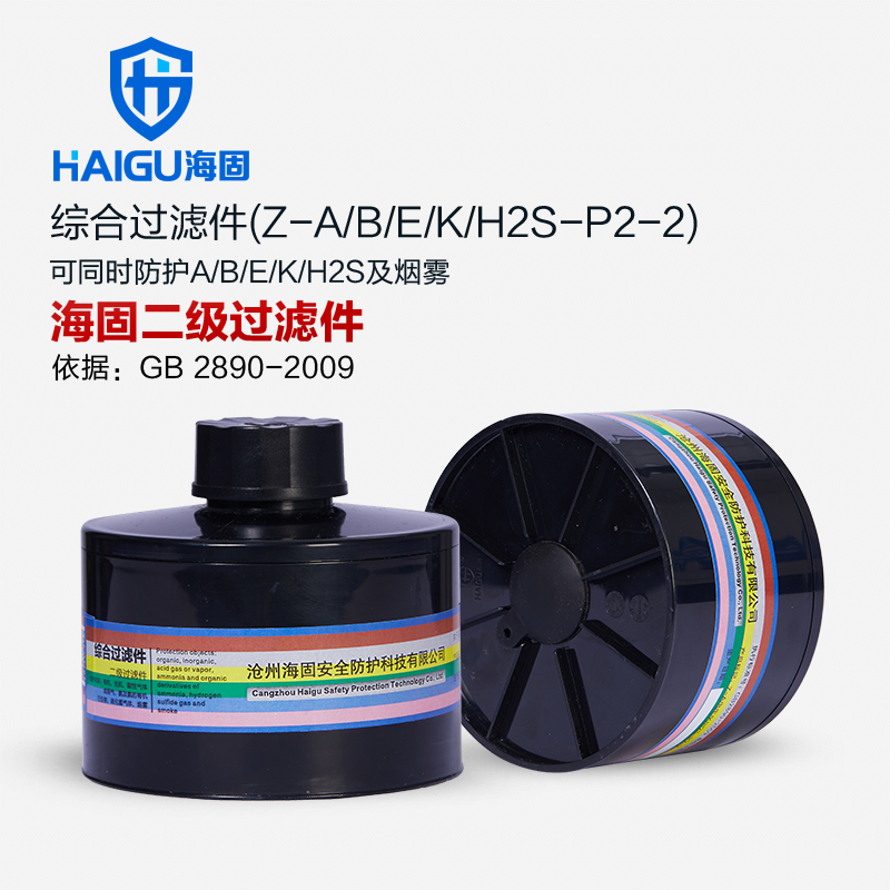 海固Z-A/B/E/K/H2S-P2-2二級(jí)綜合濾毒罐