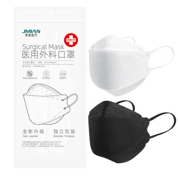 界面醫(yī)療柳葉形魚嘴黑色醫(yī)用外科口罩