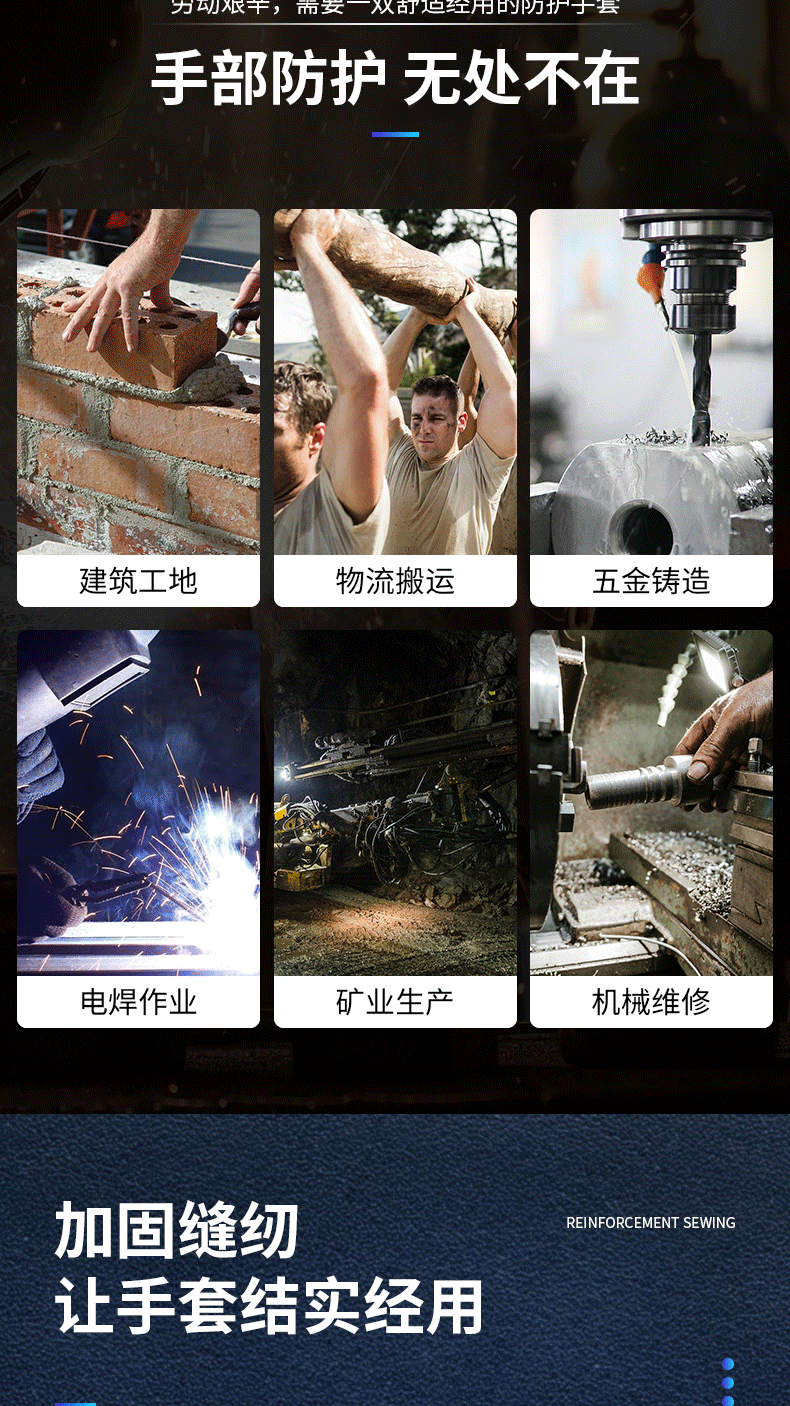君御7324黃甲24道線(xiàn)帆布手套圖片3