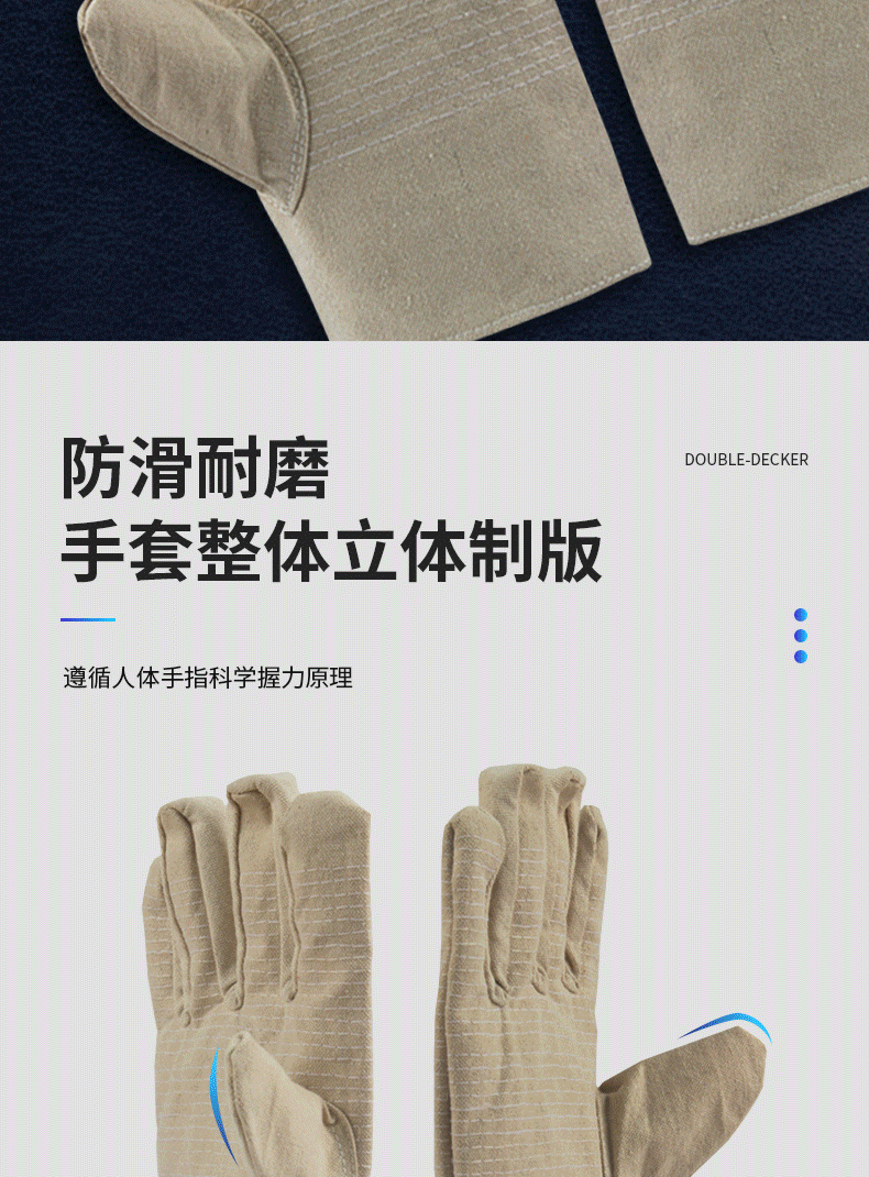 君御7324黃甲24道線(xiàn)帆布手套圖片5