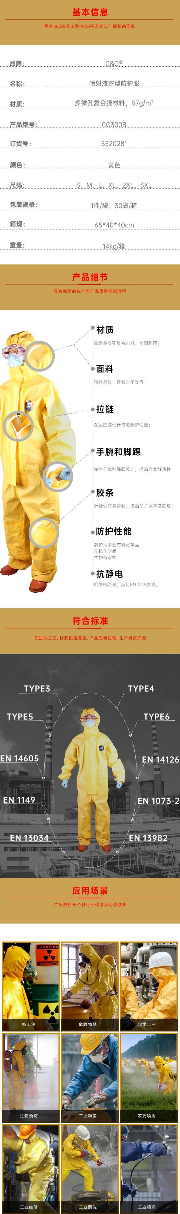 誠(chéng)格CG300B噴射液密型防化服圖2