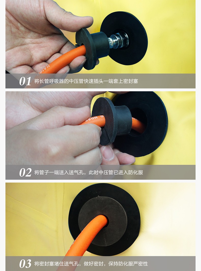 海固定制款！內(nèi)置外接 內(nèi)置插孔防化服圖片3