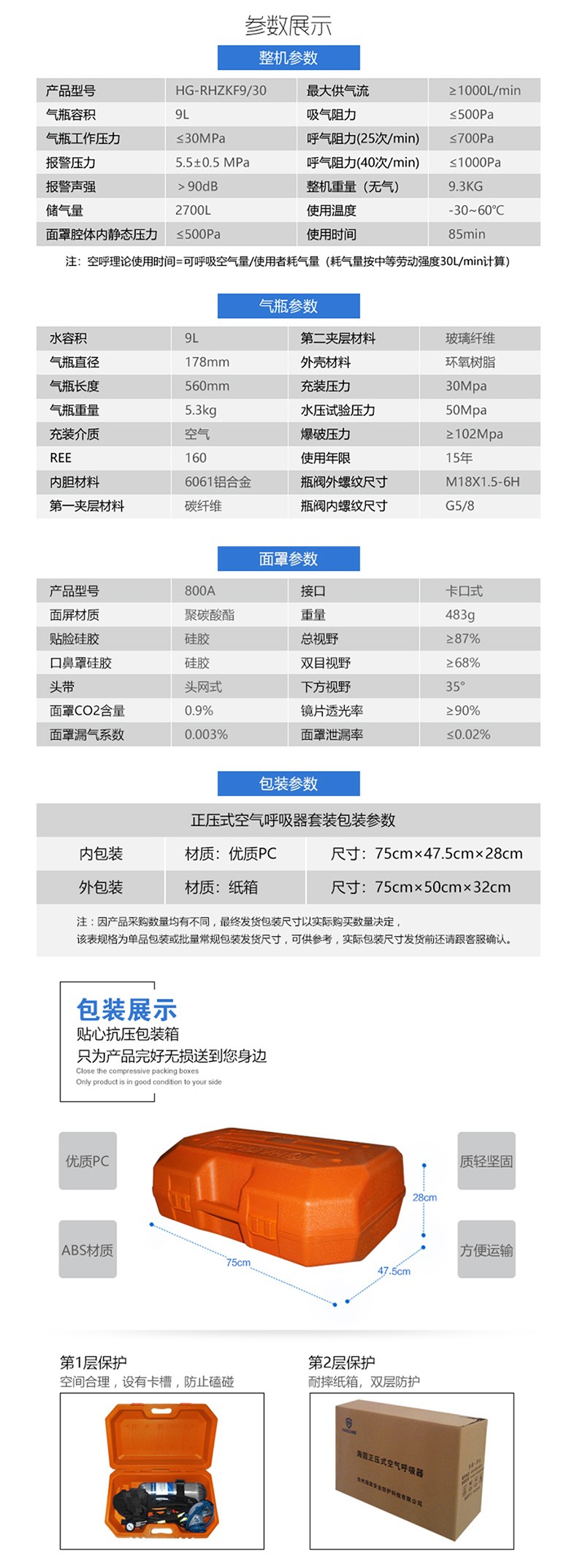 海固RHZKF9/30自給開(kāi)路式空氣呼吸器 壓縮空氣呼吸器圖片6