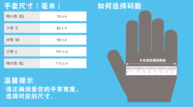 格拉文AMG NB32一次性藍(lán)色丁腈無(wú)粉檢查手套圖片2