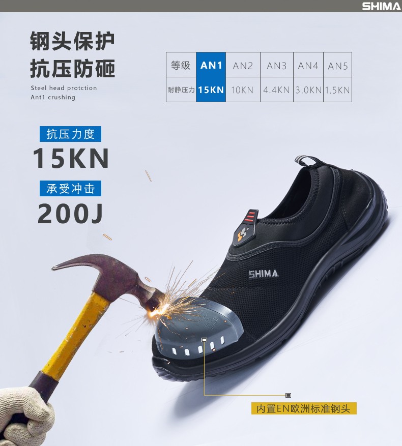 SHIMA?，?3001防砸防靜電防刺穿勞保鞋圖片3