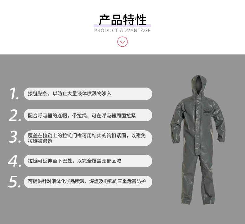 杜邦Tychem6000FR TP198T GY阻燃防化服C級化學(xué)防護服灰色2