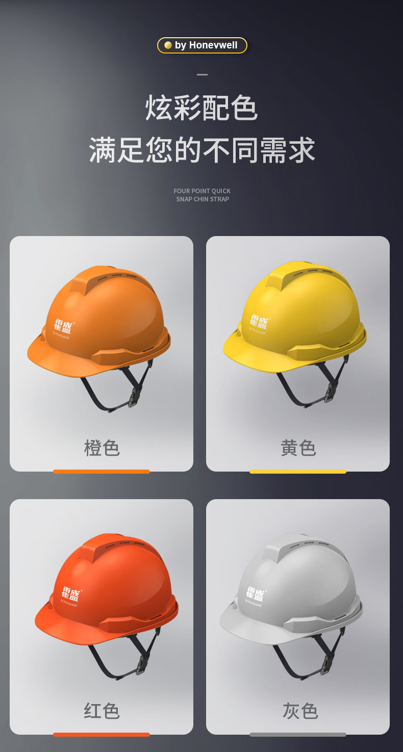 Honeywell霍尼韋爾Y99BAP115S Y99S系列ABS帶通風(fēng)孔四點快插下頦帶紅色安全帽7