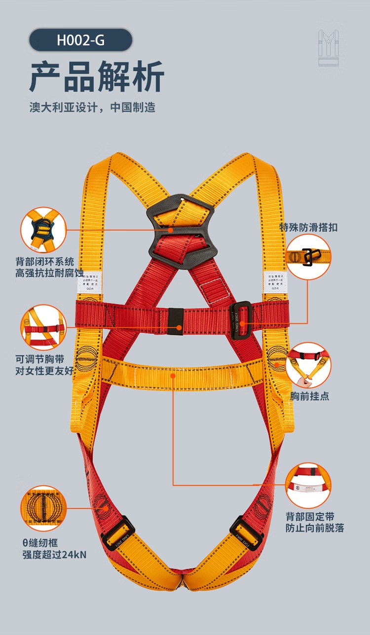 PIP H002-G經(jīng)濟(jì)款雙掛點全身式安全帶3