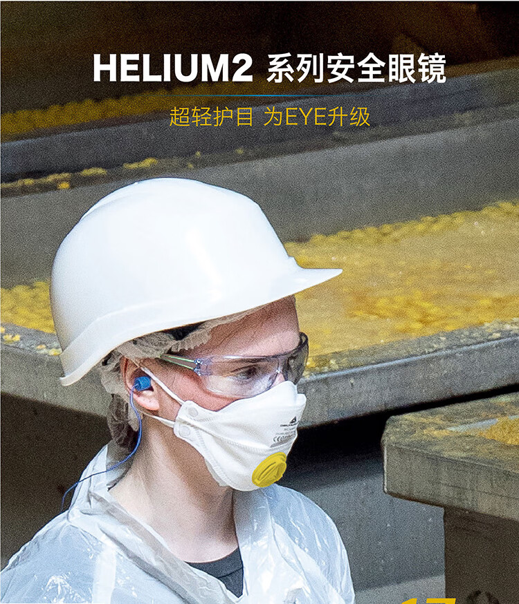 代爾塔101106 HELIUM2 CLEAR超輕量款防霧防刮防沖擊安全防護(hù)眼鏡1