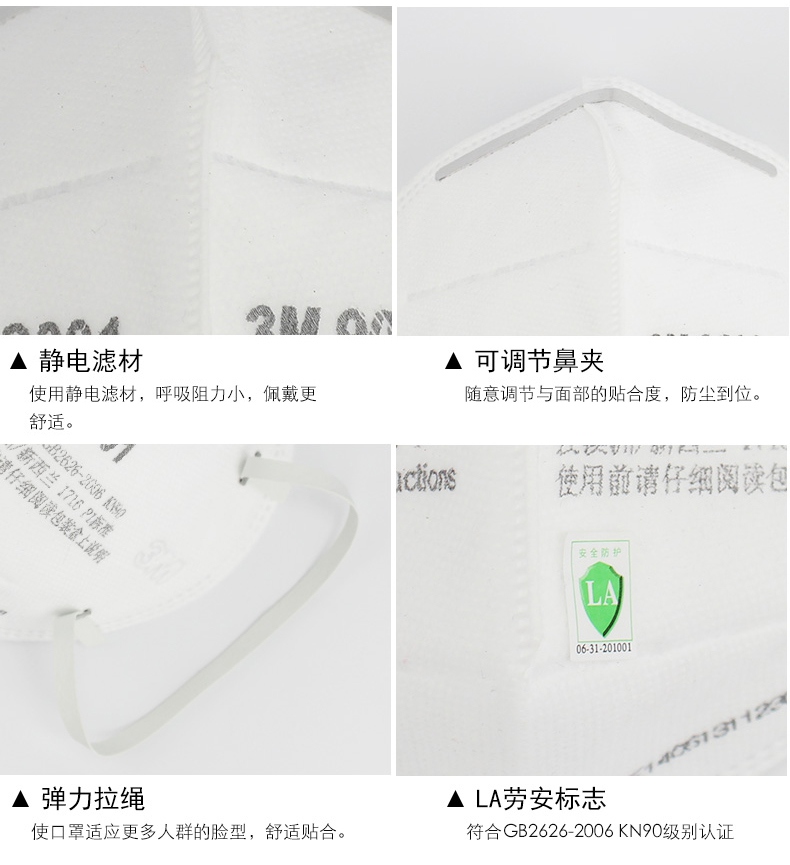 3m9001口罩可調(diào)拉繩設(shè)計，佩戴舒適
