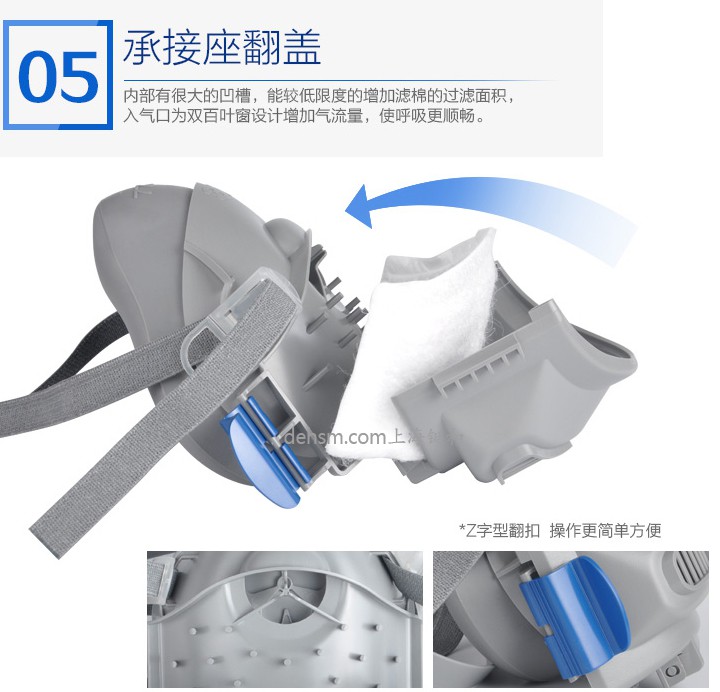 3M7772防有機(jī)蒸氣防塵面具承接座翻蓋，避免丟失