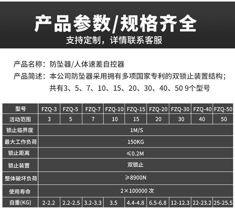 國(guó)標(biāo)高空速差防墜器產(chǎn)品說明