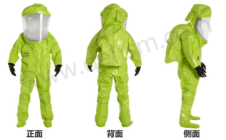 杜邦TK554 A級(jí)防護(hù)服正面、背面及側(cè)面圖